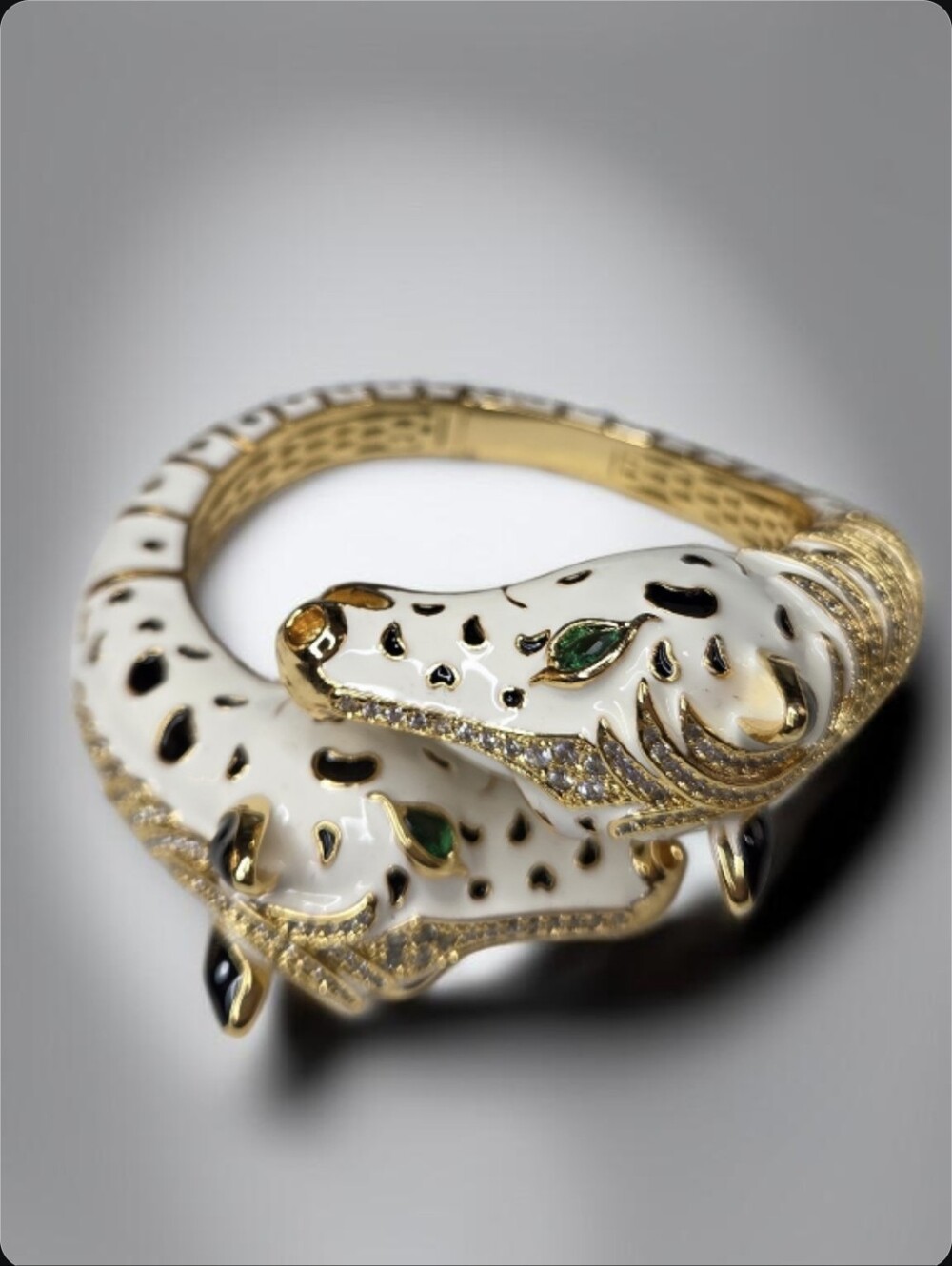 Equestrian Chic Duo Horse Enamel Crystal Bypass Bracelet - Picture 2 of 7
